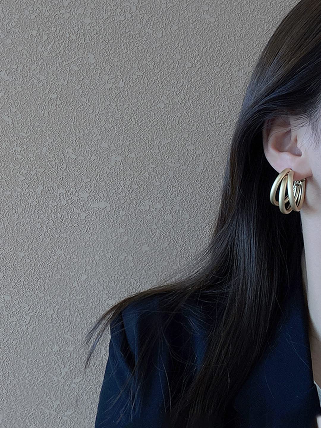 French Girl Aesthetic Gold Chunky Hoop Earrings | Eunoia Selects